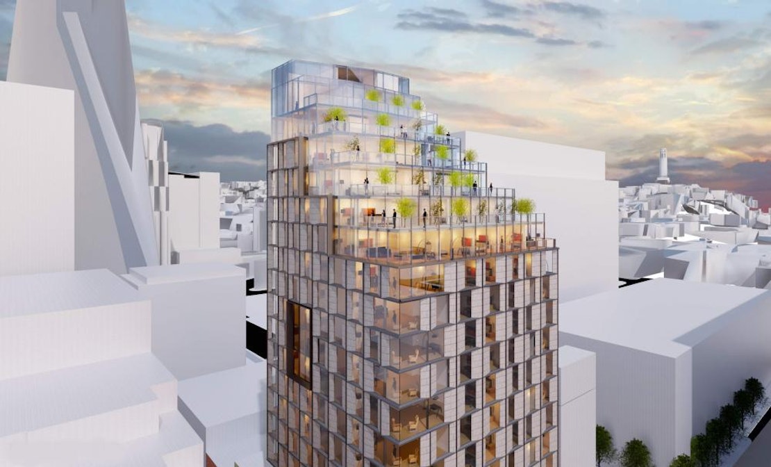Long-delayed FiDi luxury hotel gets sleek new proposed design, still nowhere near approval