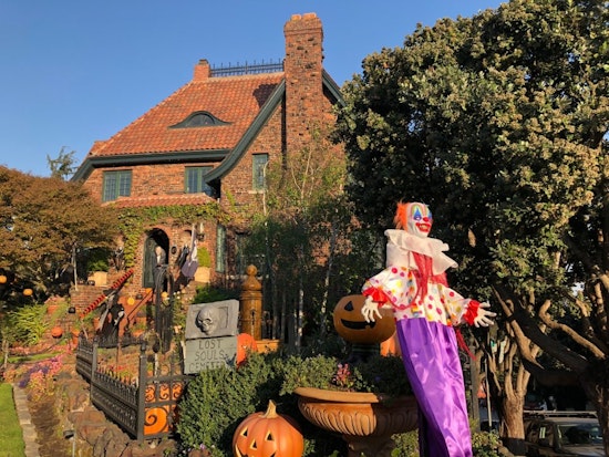 Ghouls, clowns, and a grave for "Kellyanne Conwoman": visiting a Corona Heights Halloween landmark