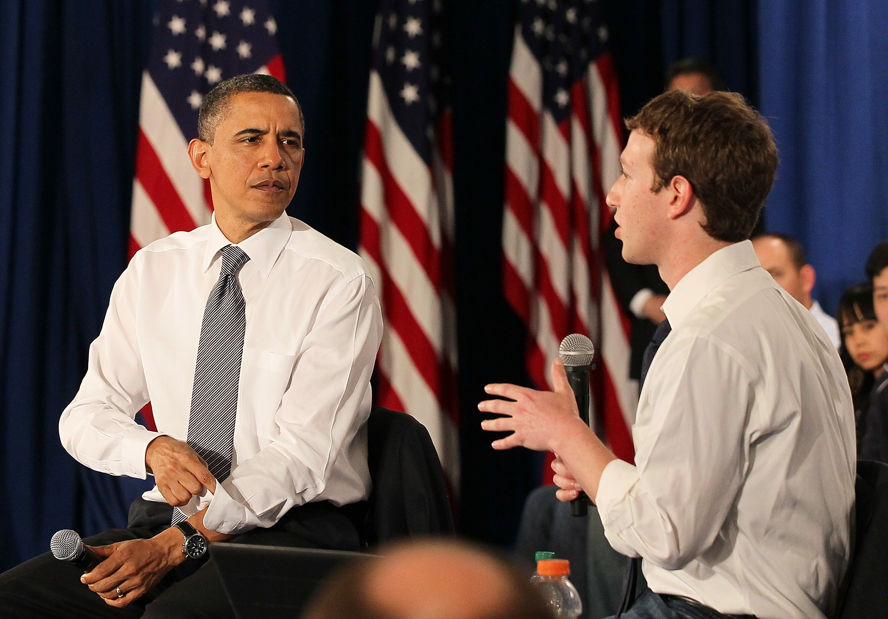 President Obama met with Mark Zuckerberg at Facebook headquarters in 2011 in Palo Alto. |  Justin Sullivan / Getty Images