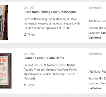 The Cliff House auction is underway, with memorabilia available through Friday and Saturday