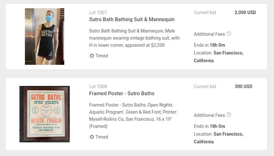 The Cliff House auction is underway, with memorabilia available through Friday and Saturday