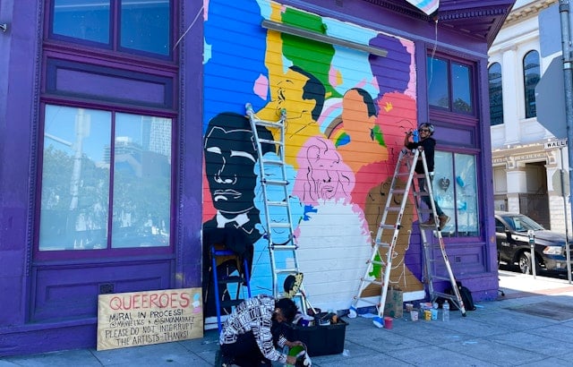 Queer artists of color installing two murals at prominent Castro & Duboce Triangle locations
