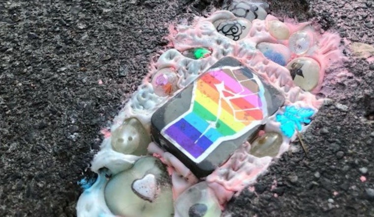 See the Tenderloin's pothole artist's first museum show and live resin installation this weekend