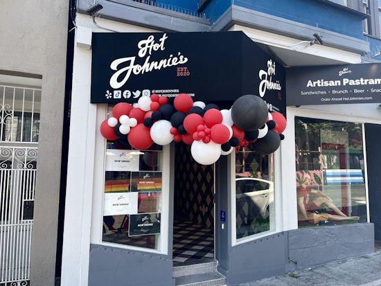 Inside Hot Johnnie's, the Castro's new pastrami shop with back patio seating