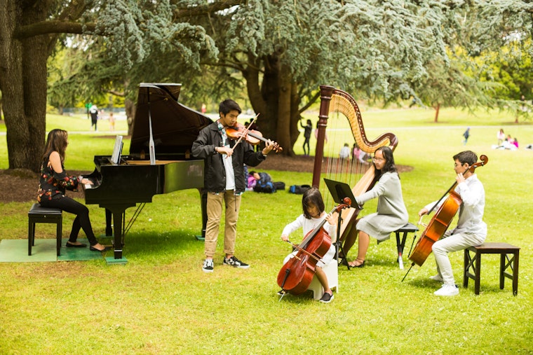 Flower Piano is underway in Golden Gate Park, continues through Tuesday