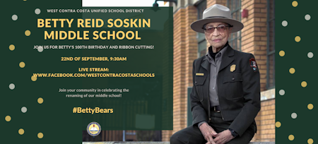 East Bay school renamed for iconic Richmond park ranger Betty Reid Soskin on her 100th birthday