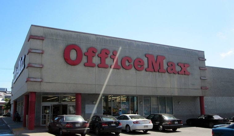 The OfficeMax at 14th and Harrison Streets has bit the dust