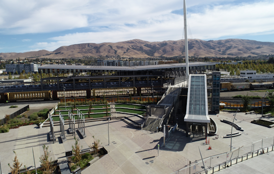 BART opens fancy pedestrian bridge over large swath of train tracks in Fremont