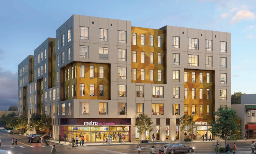 Rendering just released of 100% affordable housing development near Fruitvale BART Station