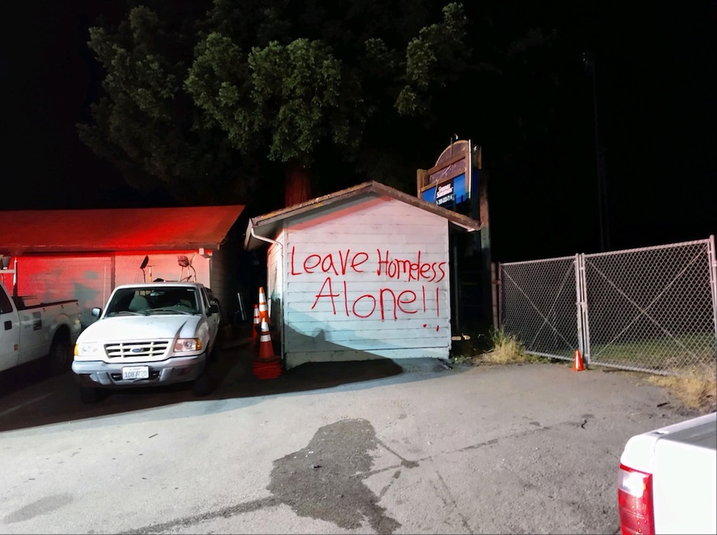 City of Santa Cruz owned cars torched graffiti found saying Leave