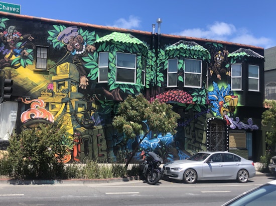 Soon-to-open dispensary Poncho Brotherz coats Cesar Chavez Street with giant new mural