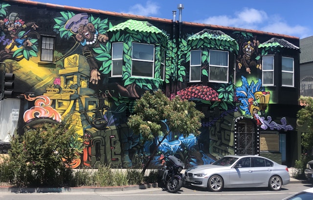 Soon-to-open dispensary Poncho Brotherz coats Cesar Chavez Street with giant new mural