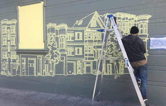 Burnt, charred Amos Goldbaum mural in Mission now being restored to full former glory