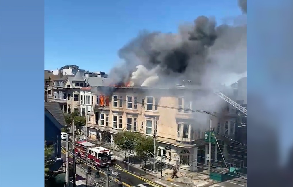 Major fire damages building at Divisadero and McAllister, displaces 13 residents and two restaurants