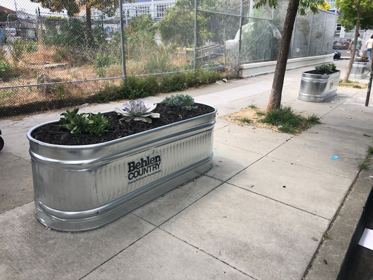 1,400lb Metal Planters On Harrison Street Attempt To Deter Tents; Neighborhood "Fed-Up" with Homeless Encampments
