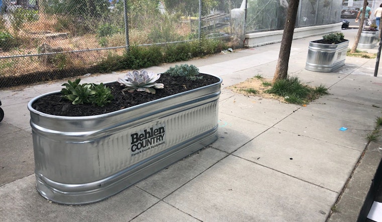 1,400lb Metal Planters On Harrison Street Attempt To Deter Tents; Neighborhood "Fed-Up" with Homeless Encampments