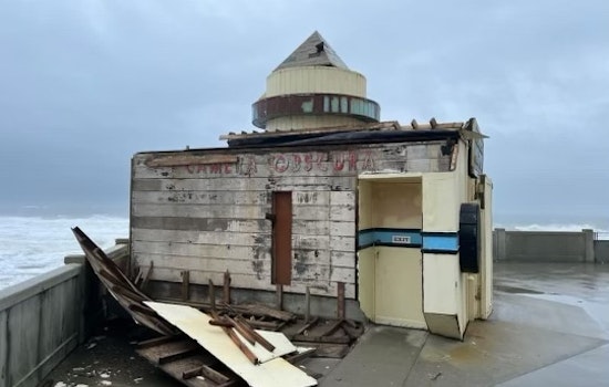 Storms and high winds blow walls off Camera Obscura at Land's End