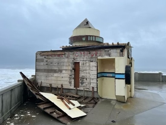 Storms and high winds blow walls off Camera Obscura at Land's End