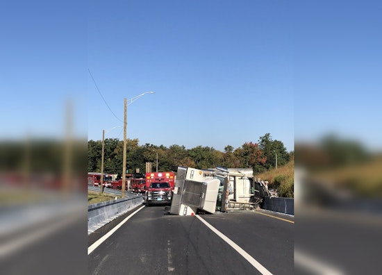 Tractor-Trailer Rollover Blocks Mass Pike-I-495 Ramp in Hopkinton