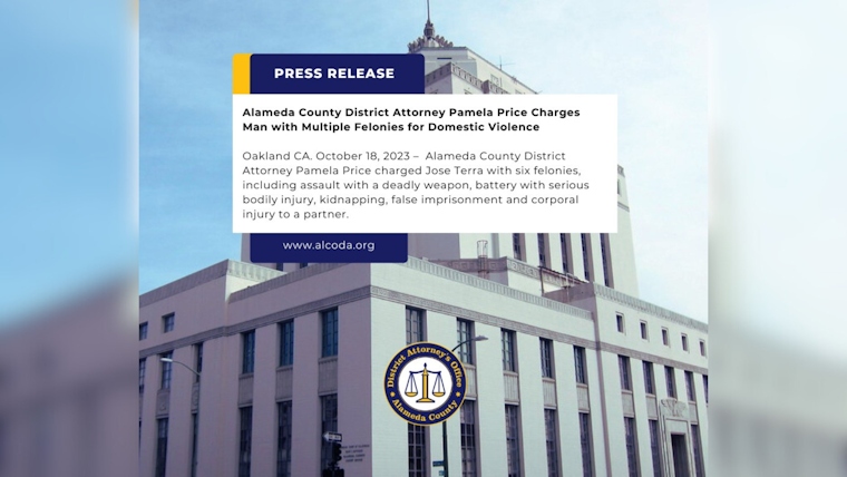 Alameda County DA Charges Jose Terra with Multiple Felonies for Domestic Violence