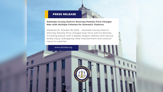 Alameda County DA Charges Jose Terra with Multiple Felonies for Domestic Violence