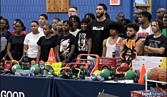 Boston Celtics Superstar Jayson Tatum Teams Up with BPD to Inspire Youth at Holland Community Center