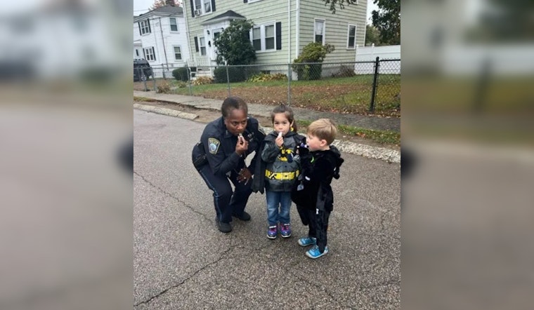 Boston PD Engage in Community Bonding at Needham Road Block Party Touch a Truck Event