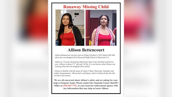 Search for Missing Hayward Teen, Alameda County Sheriff's Office Investigates