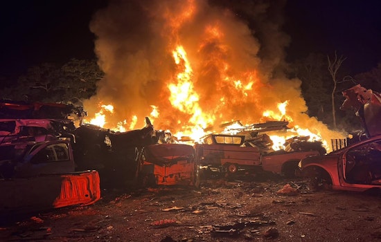 Explosions and Flames Engulf Tiverton Auto Recycling Facility in Massive Fire