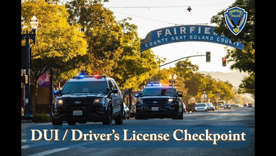 Fairfield Police Department to Combat DUIs with Checkpoint on October 28