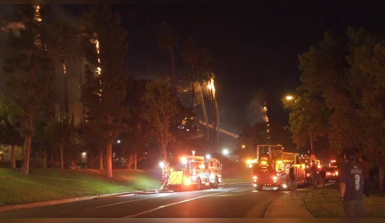 VIDEO: Palm Tree Sparks Inferno Threatening Santa Ana Hotel, Firefighters Tame Major Blaze
