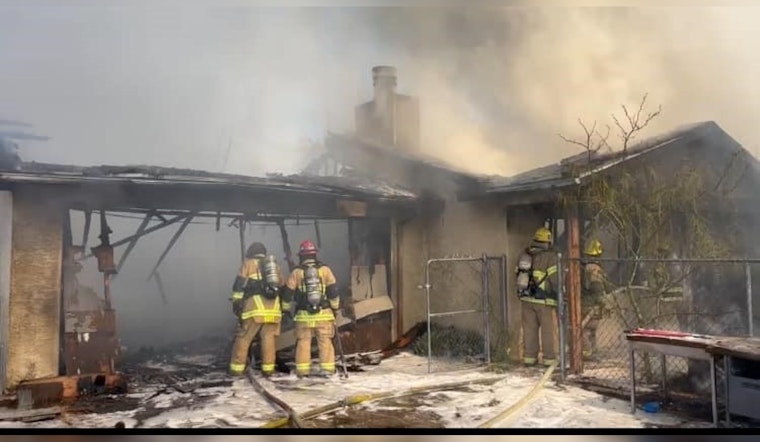 Firefighters Face Strong Winds and Downed Power Line While Battling Yucca Valley Home Blaze