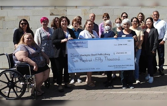 Friends of the Huntington Beach Library Donates Hefty $250,000 to Boost City Library Services