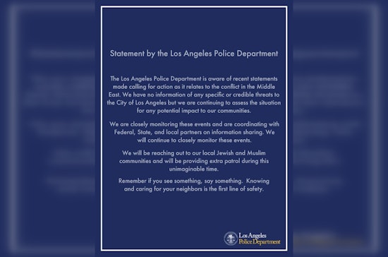 LAPD Maintains Security in the Midst of Middle East Tensions, Emphasizing Unity and Vigilance in LA