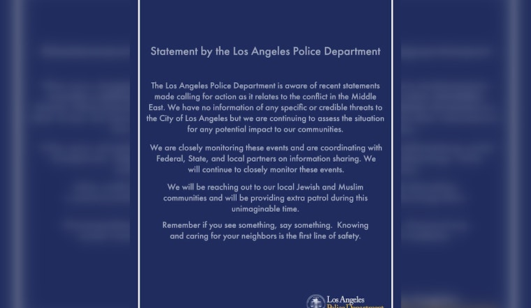 LAPD Maintains Security in the Midst of Middle East Tensions, Emphasizing Unity and Vigilance in LA