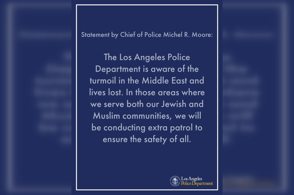 LAPD Ramps Up Patrols Amid Middle East Tensions, Protecting Jewish and