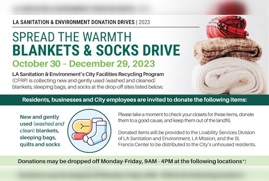 Los Angeles' Spread the Warmth Blanket and Socks Drive, Fostering Unity and Empathy Among Residents