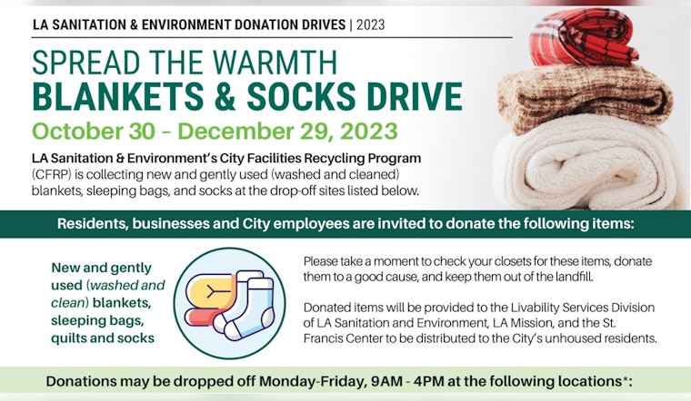 Los Angeles' Spread the Warmth Blanket and Socks Drive, Fostering Unity and Empathy Among Residents