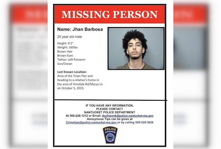 Nantucket Police Launch Search for Missing 20-Year-Old, Jhan Barbosa