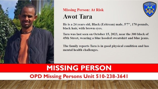 Oakland Community and Police Search for Missing Eritrean Man, 27, with Mental Health Issues