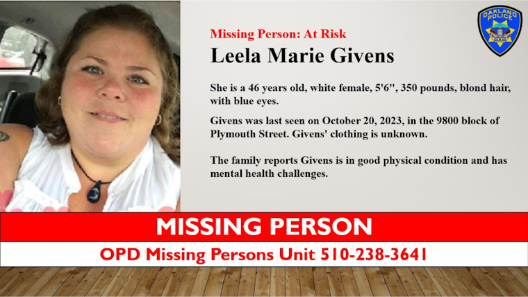 Oakland Police Searching for Missing 46-Year-Old Woman