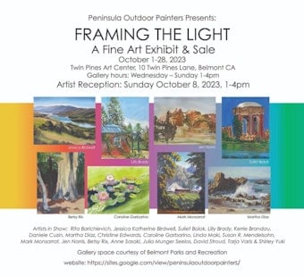 Peninsula Outdoor Painters Unveil "Framing the Light" Exhibit at Belmont's Twin Pines Art Center