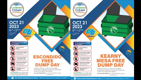 San Diego's Caltrans District 11 Announces Free Dump Day to Encourage Eco-Friendly Waste Disposal