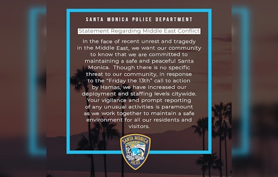 Santa Monica PD Increases Citywide Presence Amid Middle Eastern Unrest