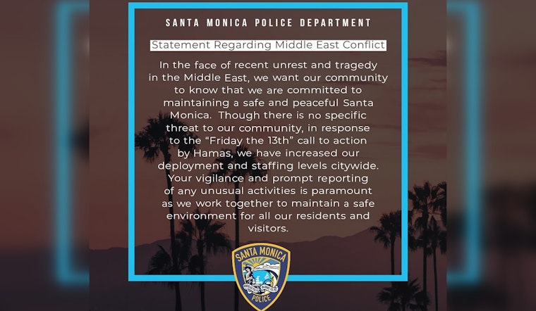 Santa Monica PD Increases Citywide Presence Amid Middle Eastern Unrest
