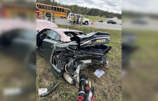 NH State Trooper Injured, Cruiser Totaled in I-93 Crash; Chelmsford Man Behind the Wheel
