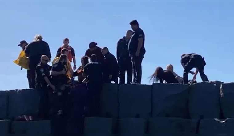 Two Women Rescued After Being Swept Off Breakwater in Gloucester Harbor, MA