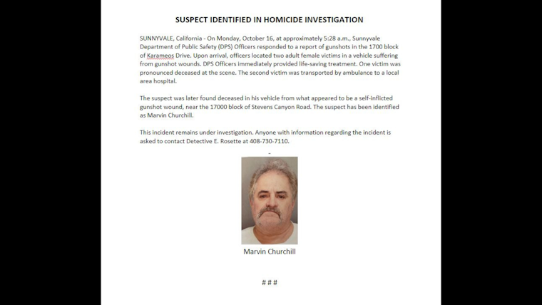 UPDATE: Deceased Gunman Now Identified in the Double Shooting Tragedy in Sunnyvale from October 16