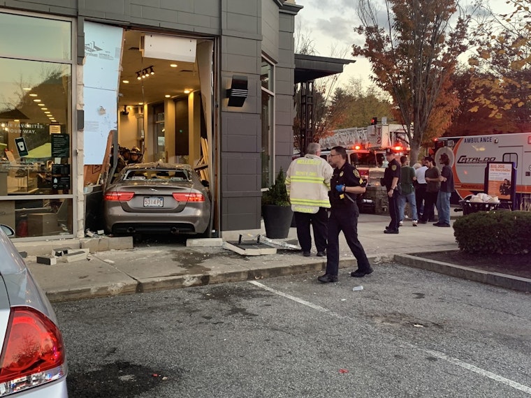 Vehicle Crashes into Wellesley Starbucks, No Reported Injuries