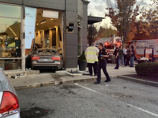 Vehicle Crashes into Wellesley Starbucks, No Reported Injuries